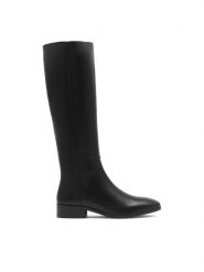 Sergio Bardi Oficerki KAP-C1055-01SB Czarny. Czarne kozaki damskie Sergio Bardi, bez wzorów, ze skóry, bez obcasa, na płaskiej podeszwie, bez zapięcia. Za 383.00 zł.