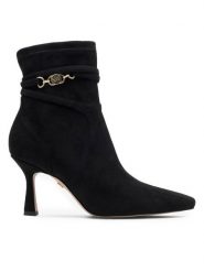 Nine West Botki LUBENA ZL23003CC Czarny. Czarne botki damskie Nine West, bez wzorów, z syntetyku, bez obcasa, na szpilce, bez zapięcia. Za 279.99 zł.