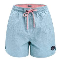 Luźne Spodenki Kąpielowe (Plażowe) - PAKO JEANS - Szary Błękit. Niebieskie kąpielówki męskie Pako Jeans, l, bez wzorów, z jeansu. Za 107.00 zł.