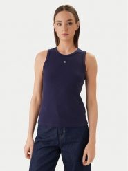 Calvin Klein Jeans Top LV047F232G Fioletowy Slim Fit. Fioletowe topy damskie Calvin Klein Jeans, xl, bez wzorów, z jeansu, bez kołnierzyka, bez ramiączek. Za 169.99 zł.