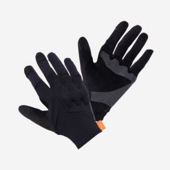 Rękawiczki rowerowe MTB Rockrider All Mountain. Czarne rękawiczki damskie ROCKRIDER, w ażurowe wzory, z materiału. W wyprzedaży za 79.99 zł.