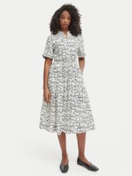 Tommy Hilfiger Sukienka koszulowa WW0WW49633 Beżowy jasny Regular Fit. Brązowe sukienki damskie Tommy Hilfiger, m, bez wzorów, ze lnu, bez kołnierzyka, bez ramiączek, koszulowe. Za 849.99 zł.