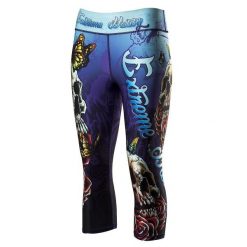Legginsy sportowe damskie EXTREME HOBBY SKULL 2 3/4. Niebieskie legginsy damskie EXTREME HOBBY, l, bez wzorów, z elastanu, na fitness i siłownię. Za 179.00 zł.
