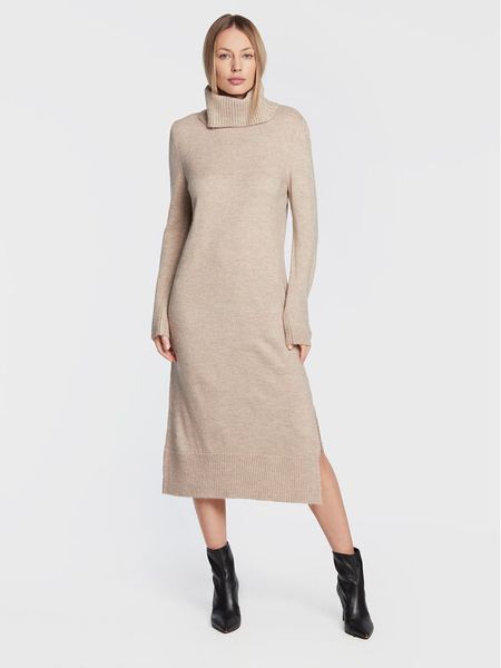 ONLY Sukienka dzianinowa Brandie 15214595 Beżowy Regular Fit. Brązowe sukienki damskie ONLY, xs, bez wzorów, z dzianiny, bez kołnierzyka, bez ramiączek. Za 99.99 zł.