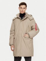 Alpha Industries Parka 148124 Brązowy Regular Fit. Brązowe parki męskie Alpha Industries, m, bez wzorów, z bawełny, bez kołnierzyka, bez kaptura. Za 959.99 zł.