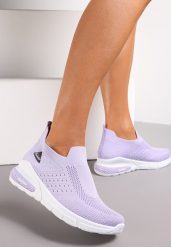 Fioletowe Buty Sportowe Amathane. Fioletowe obuwie sportowe damskie Renee, z aplikacjami, bez zapięcia. Za 24.99 zł.