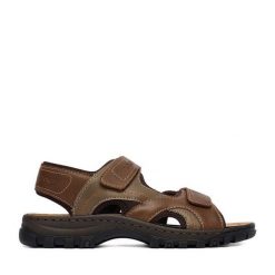 Sandały Rieker. Brązowe sandały męskie Rieker, bez wzorów, bez zapięcia. Za 339.99 zł.
