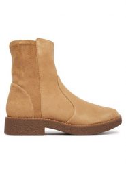 Clarks Botki Nella Bay 26327196 Beżowy. Brązowe botki damskie Clarks, bez wzorów, bez obcasa, na płaskiej podeszwie, bez zapięcia. Za 479.99 zł.