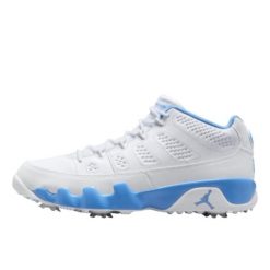 Air Jordan 9 Retro Low Golf White University Blue. Niebieskie swetry męskie Jordan, bez wzorów, retro, bez kołnierzyka, bez ramiączek. Za 801.03 zł.