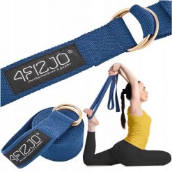 Pasek do jogi 4FIZJO 300 cm. Czarne paski damskie 4FIZJO, z bawełny, sportowe. Za 24.99 zł.