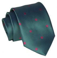 Krawat - ALTIES - Butelkowa Zieleń, Grochy. Zielone krawaty i muchy Alties, bez wzorów, z tkaniny, eleganckie. Za 49.00 zł.