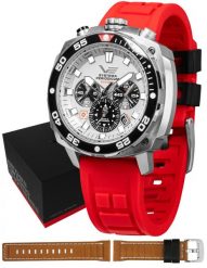 Zegarek męski Vostok Europe VK67-650A722S czerwony. Czerwone zegarki męskie Vostok Europe, bez wzorów. Za 4,175.60 zł.