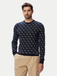 Guess Sweter M6YR11 Z0916 Granatowy Regular Fit. Niebieskie swetry męskie Guess, m, z aplikacjami, z syntetyku, bez kołnierzyka, bez ramiączek. Za 434.99 zł.