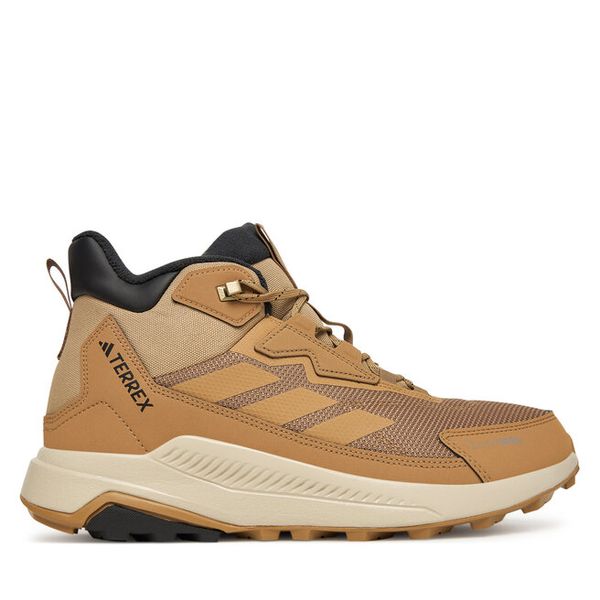 Trekkingi adidas. Brązowe botki męskie Adidas, bez wzorów, bez obcasa, bez zapięcia. Za 449.99 zł.