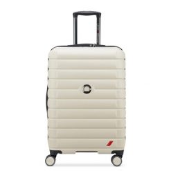 Walizka na kółkach Delsey ELEGANCE, średnia rozszerzalna 66cm. Brązowe walizki damskie DELSEY PARIS, bez wzorów, z materiału, średnie. Za 1,020.50 zł.