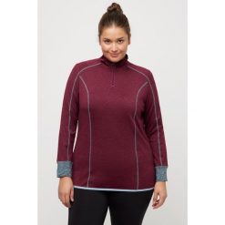 Damskie Koszulka stójka na suwak Slim Fit długi rękaw otwór na kciuk. Czerwone bluzki damskie Ulla Popken, plus size, bez wzorów, z elastanu, bez kołnierzyka, plus size, bez ramiączek. Za 225.99 zł.