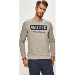 Mustang - Bluza. Szare bluzy męskie Mustang, l, bez wzorów, z bawełny, bez kaptura. Za 199.90 zł.
