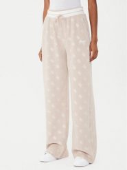 Guess Spodnie dresowe V5BB00 K1902 Brązowy Wide Leg. Brązowe spodnie dresowe damskie Guess, z aplikacjami, z dresówki. Za 279.99 zł.