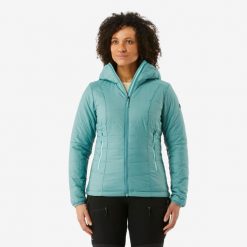Kurtka trekkingowa damska Forclaz MT100 kaptur. Niebieskie kurtki sportowe damskie FORCLAZ, m, bez wzorów, z materiału, bez ramiączek, bez kaptura, trekkingowe. Za 179.99 zł.