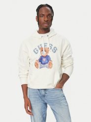 Guess Bluza M6YQ38 K5436 Kremowy Oversize. Białe bluzy męskie Guess, m, z aplikacjami, z bawełny, bez ramiączek, bez kaptura. Za 434.99 zł.