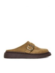 DeeZee Klapki CEO-HY7010-7 Beżowy. Brązowe klapki damskie DeeZee, bez wzorów, z materiału, bez obcasa, bez zapięcia. Za 139.99 zł.