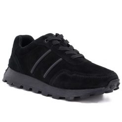 Skórzane półbuty sneakersy platformy czarny S.Barski. Czarne półbuty męskie S.BARSKI, bez wzorów, ze skóry, bez obcasa, bez zapięcia. Za 209.99 zł.