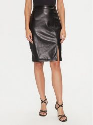 Guess Spódnica z imitacji skóry W4BD91 WGIK0 Czarny Slim Fit. Czarne spódnice damskie Guess, xxl, z aplikacjami, ze skóry. Za 209.99 zł.