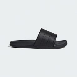 Klapki Adilette Comfort 2.0. Czarne klapki damskie Adidas, bez wzorów, klasyczne, bez obcasa, bez zapięcia. Za 199.00 zł.