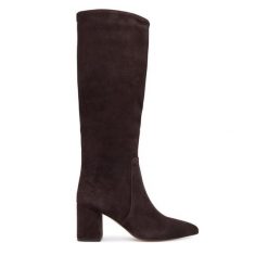 Kozaki TWINSET. Czarne kozaki damskie Twinset, bez wzorów, bez obcasa, na słupku, bez zapięcia. Za 1,679.00 zł.
