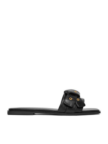 Badura Klapki EO-ANDI-V2230-63 Czarny. Czarne klapki damskie Badura, bez wzorów, ze skóry, bez obcasa, bez zapięcia. Za 124.99 zł.