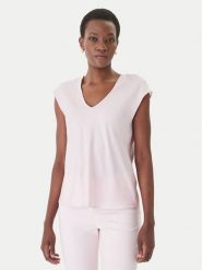 Rinascimento Bluzka CFC0127631003 Różowy Regular Fit. Czerwone bluzki damskie Rinascimento, m, bez wzorów, z syntetyku, bez kołnierzyka, bez ramiączek. Za 229.99 zł.