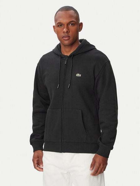 Lacoste Bluza SH8864 Czarny Regular Fit. Czarne bluzy męskie Lacoste, m, bez wzorów, z bawełny, bez ramiączek, bez kaptura. Za 684.99 zł.
