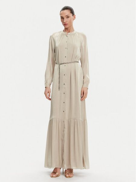 MICHAEL Michael Kors Sukienka koszulowa MS482CM8BB Beżowy Regular Fit. Brązowe sukienki damskie MICHAEL Michael Kors, xl, bez wzorów, z syntetyku, bez kołnierzyka, bez ramiączek, koszulowe. Za 979.99 zł.