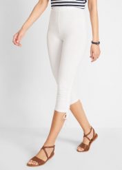 Legginsy 3/4 z marszczeniem (2 pary). Czarne legginsy damskie bonprix, bez wzorów. Za 79.98 zł.