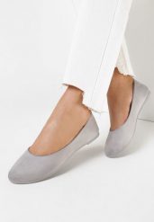 Szare Balerinki Kissyxo. Szare balerinki damskie Born2be, bez wzorów, bez obcasa, na płaskiej podeszwie, bez zapięcia. Za 34.99 zł.