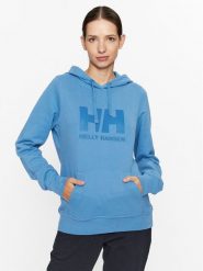 Helly Hansen Bluza Logo 33978 Niebieski Regular Fit. Niebieskie bluzy damskie Helly Hansen, l, bez wzorów, z bawełny, bez ramiączek, bez kaptura. Za 429.99 zł.