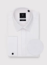 PAKO LORENTE - Biała koszula na spinki. Białe koszule męskie Pako Lorente, m, bez wzorów, z bawełny, eleganckie, bez kołnierzyka, bez ramiączek. Za 299.99 zł.