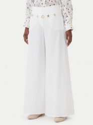 Marella Spodnie materiałowe Gala 2613131122 Biały Wide Leg. Białe spodnie materiałowe damskie Marella, bez wzorów, z bawełny. Za 1,034.99 zł.