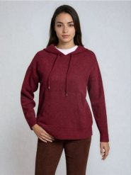 Sweter z kapturem - różowy. Czerwone swetry nierozpinane damskie Sinsay, l, bez wzorów, bez kołnierzyka, bez ramiączek. Za 69.99 zł.