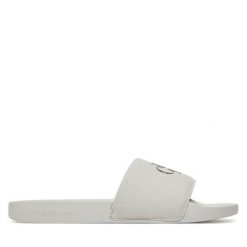 Klapki Calvin Klein Jeans. Szare klapki męskie Calvin Klein Jeans, bez wzorów, z jeansu, bez zapięcia. Za 99.99 zł.