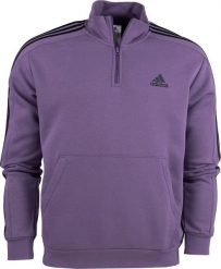 Adidas Bluza męska adidas Essentials Fleece 3-Stripes 1/4-Zip fioletowa IJ8912 2XL. Fioletowe bluzy męskie Adidas, m, bez wzorów, bez ramiączek, bez kaptura. Za 253.82 zł.