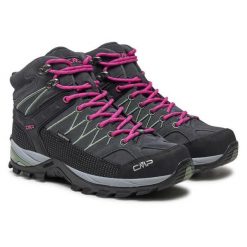 Buty trekkingowe dla kobiet CMP RIGEL MID WP. Szare obuwie trekkingowe damskie CMP, z materiału, bez zapięcia. Za 399.99 zł.