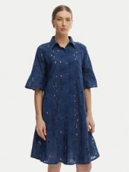 Iconique Sukienka letnia Romina IC26-003 Niebieski Relaxed Fit. Niebieskie sukienki damskie Iconique, na lato, l, bez wzorów, z bawełny, bez kołnierzyka, bez ramiączek. Za 469.99 zł.