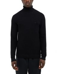 Męski Sweter Mustang Style Elgin Jet Black 1016848 4188. Czarne swetry męskie Mustang, m, bez wzorów, bez kołnierzyka, bez ramiączek. Za 79.99 zł.