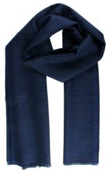 Szalik Przejściowy z Dziewiczą Wełną (Virgin Wool) - Fraas - Granat w Pepitkę. Niebieskie szaliki męskie V. Fraas, bez wzorów, z materiału. Za 85.00 zł.