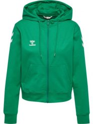 Damska bluza z kapturem zapinana na zamek Hummel Go 2.0 Chevron. Zielone bluzy damskie Hummel, xl, bez wzorów, z bawełny, eleganckie, bez ramiączek, z kapturem. Za 266.00 zł.