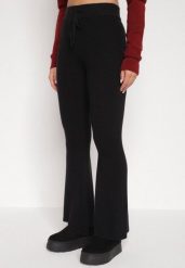 Czarne Spodnie Dzwony z Dzianiny z Wiskozą Zetiva. Czarne spodnie materiałowe damskie Born2be, bez wzorów, z dzianiny. Za 119.99 zł.