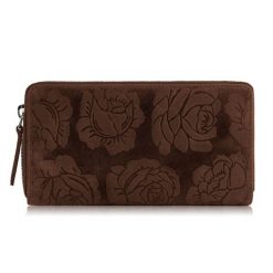 Portfel damski skórzany brązowy w kwiaty RFID Paolo Peruzzi T-115-HBR. Brązowe portfele damskie Paolo Peruzzi, ze skóry. Za 59.99 zł.