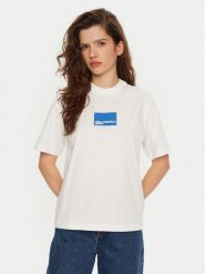 Karl Lagerfeld Jeans T-Shirt A1W17006 Biały Regular Fit. Białe t-shirty damskie Karl Lagerfeld Jeans, s, bez wzorów, z bawełny, bez kołnierzyka, bez ramiączek. Za 239.99 zł.