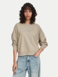 BOSS Bluza C_Ever_5 50565446 Beżowy ciemny Oversize. Brązowe bluzy damskie Boss, xs, bez wzorów, z bawełny, bez ramiączek, bez kaptura. Za 639.99 zł.